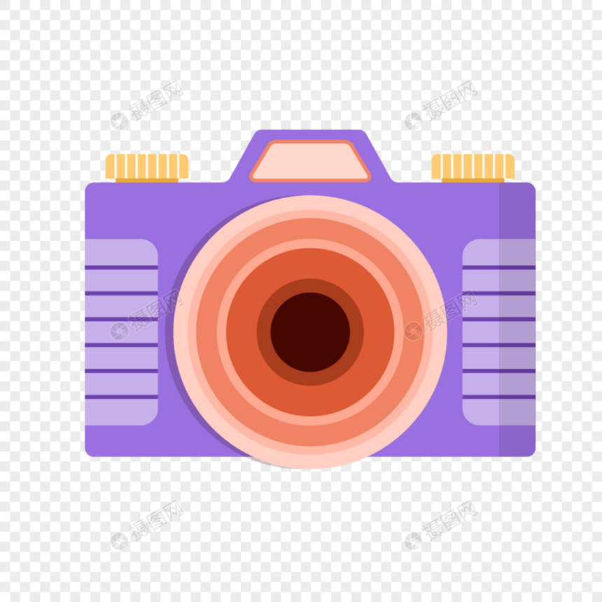紫色花纹卡通可爱相机图标图片