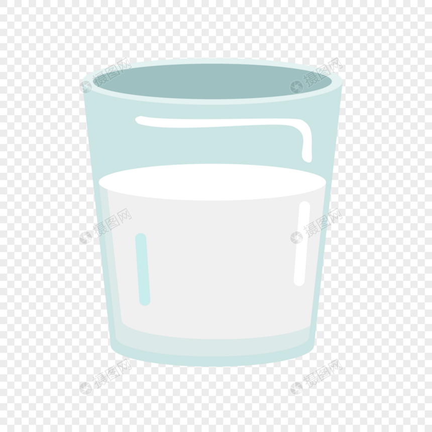 透明玻璃杯中的美味牛奶图片