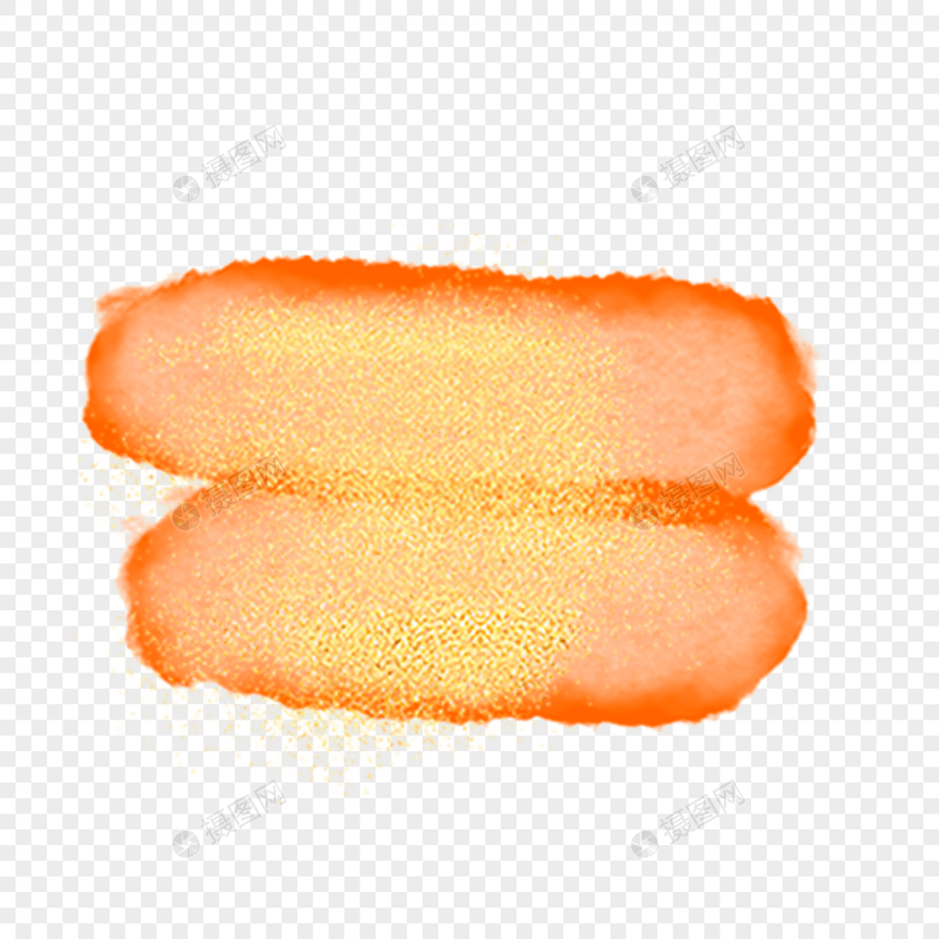 橘黄色抽象图形水彩污渍图片