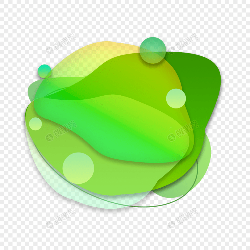 抽象效果不规则绿色泡泡图片