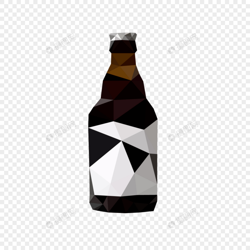 黑白包装啤酒低聚风格图片