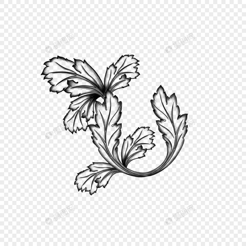 巴洛克茛苕植物花纹装饰图片