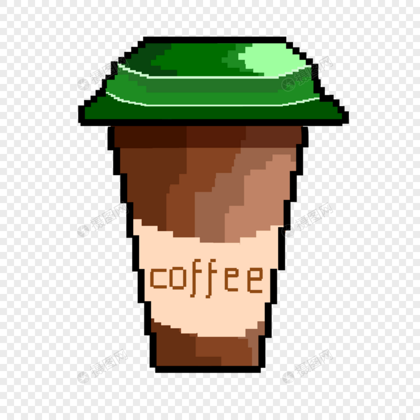 像素艺术冷饮咖啡饮料图片