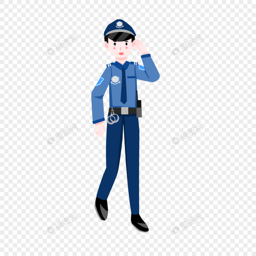 卡通警察人物图片