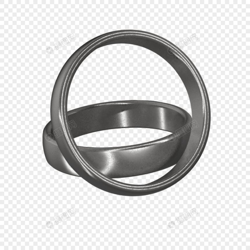 复古银色婚礼戒指图片