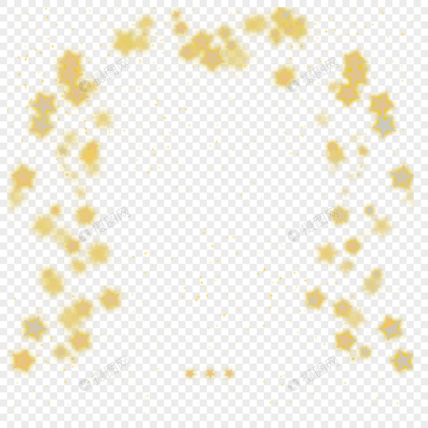 金色光效星星拱门边框图片
