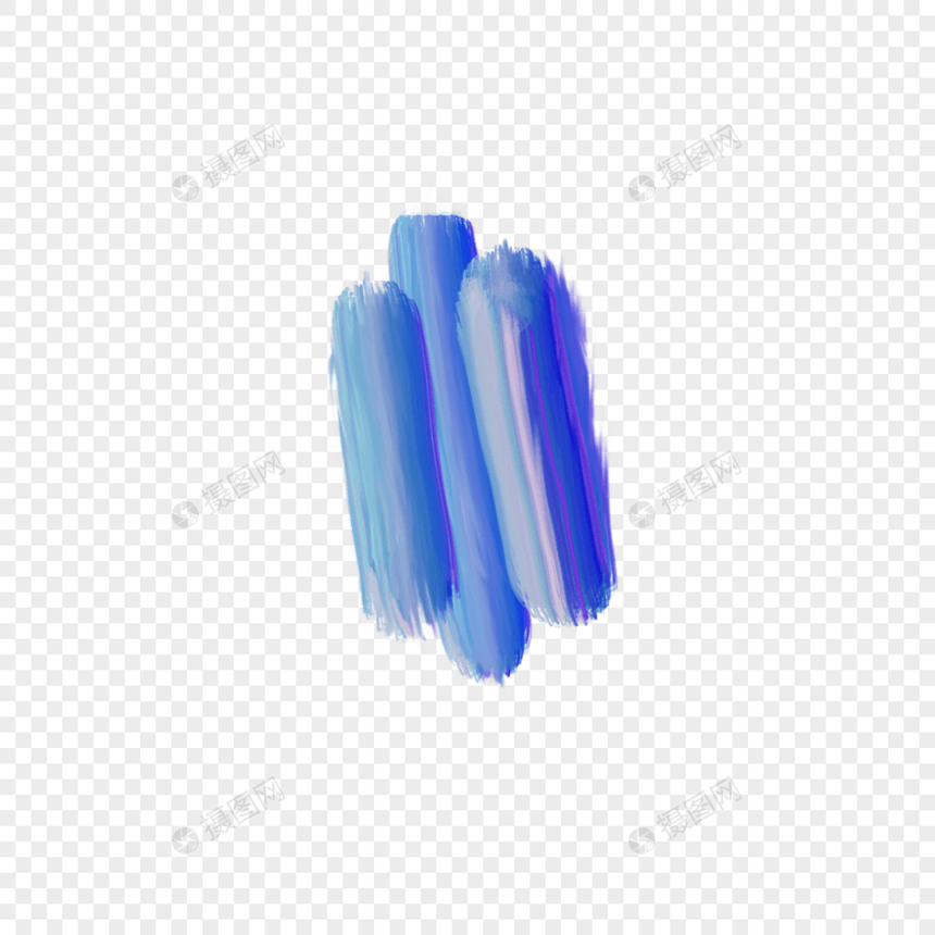 蓝色油画质感笔刷图片