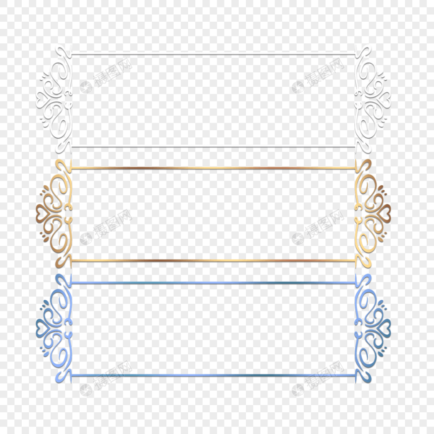 金属质感花纹边框装饰图片