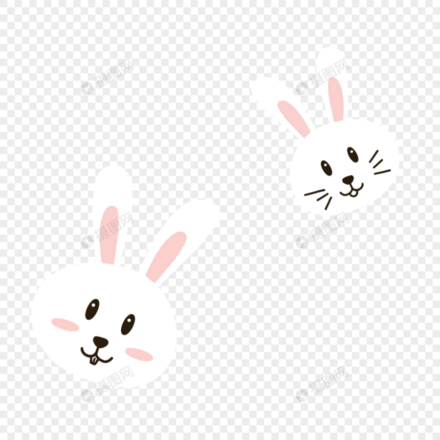 复活节手绘可爱兔子图片
