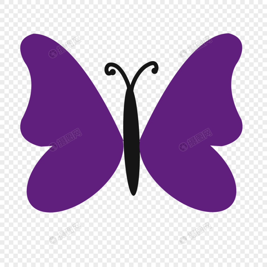紫色蝴蝶昆虫装饰图形图片