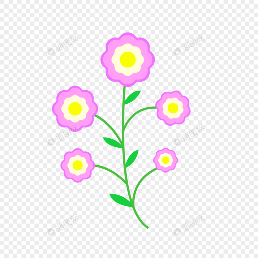 紫色花朵黄色花蕊春天花朵图片