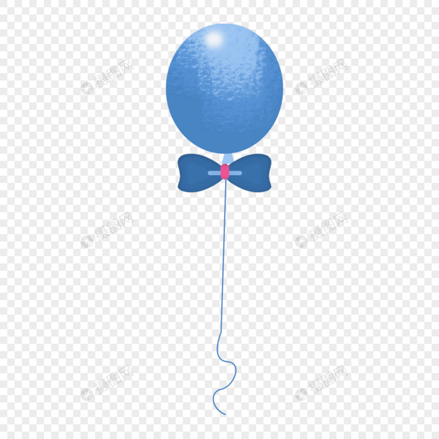可爱蓝色卡通气球贴图图片