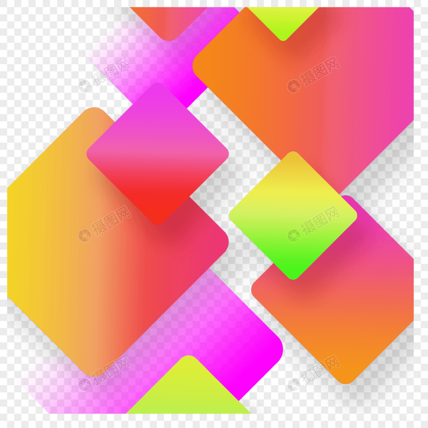 彩色方块几何抽象商务边框图片
