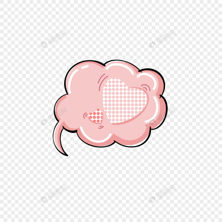 波点爱心粉色popart情人节对话框图片