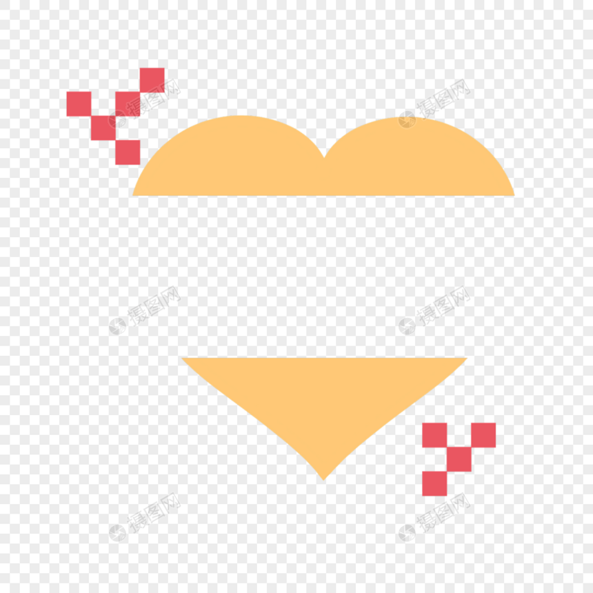 情人节黄色心形背景框图片