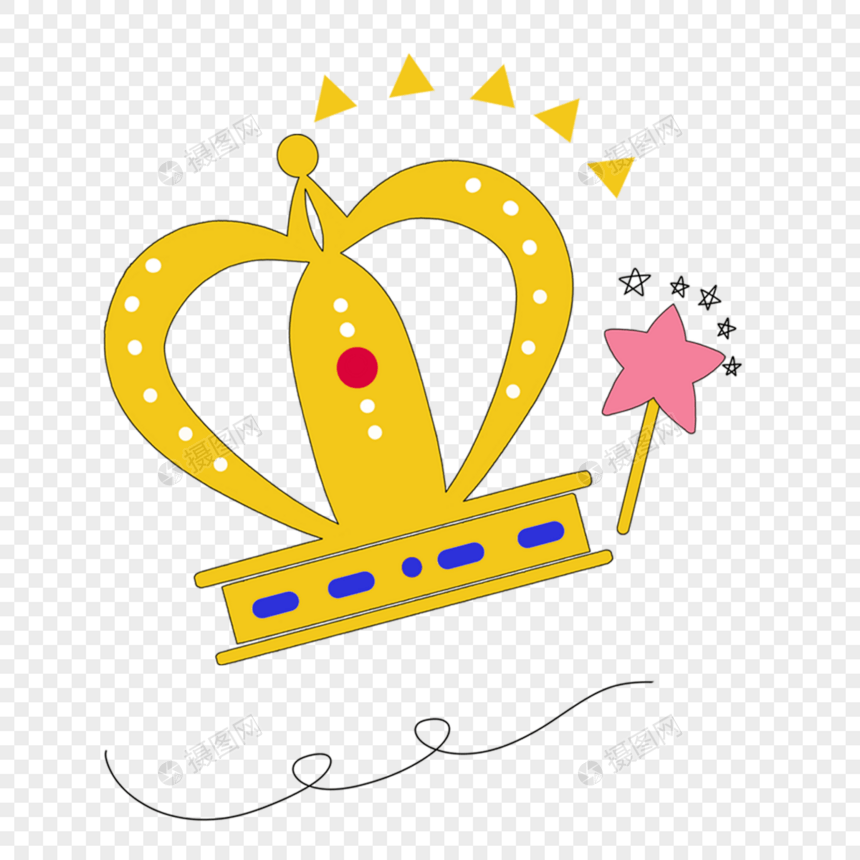 皇冠王冠黄色图片星星卡通图片