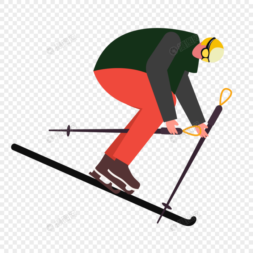 滑雪人物黑色服装运动员图片