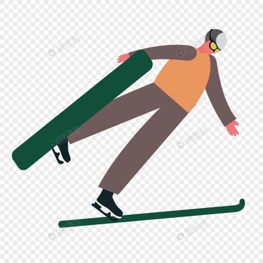 冬季滑雪腾空的运动员图片
