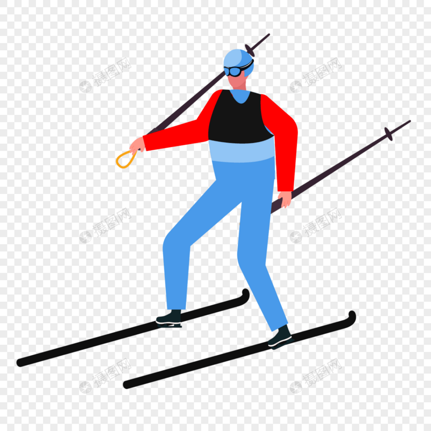 冬季滑雪冲刺人物图片