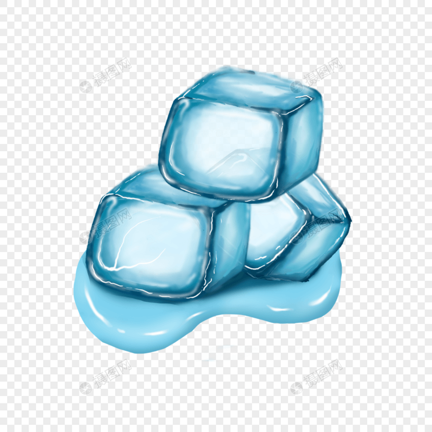 冰块融化透明插画图片