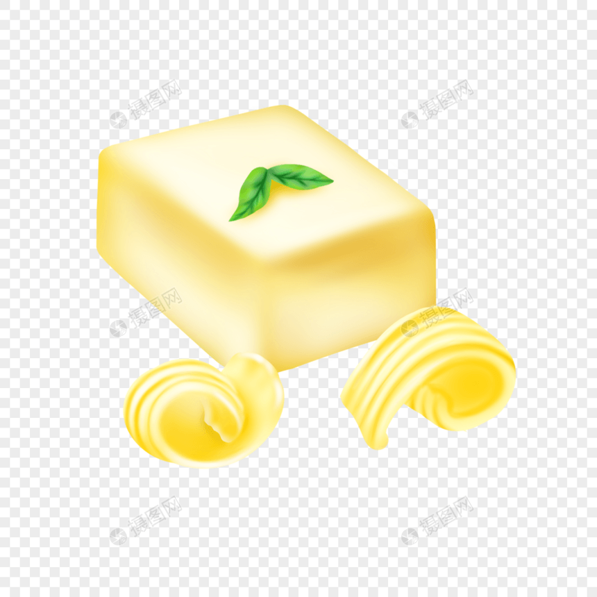 黄油长方体固态油脂写实黄色调味品图片