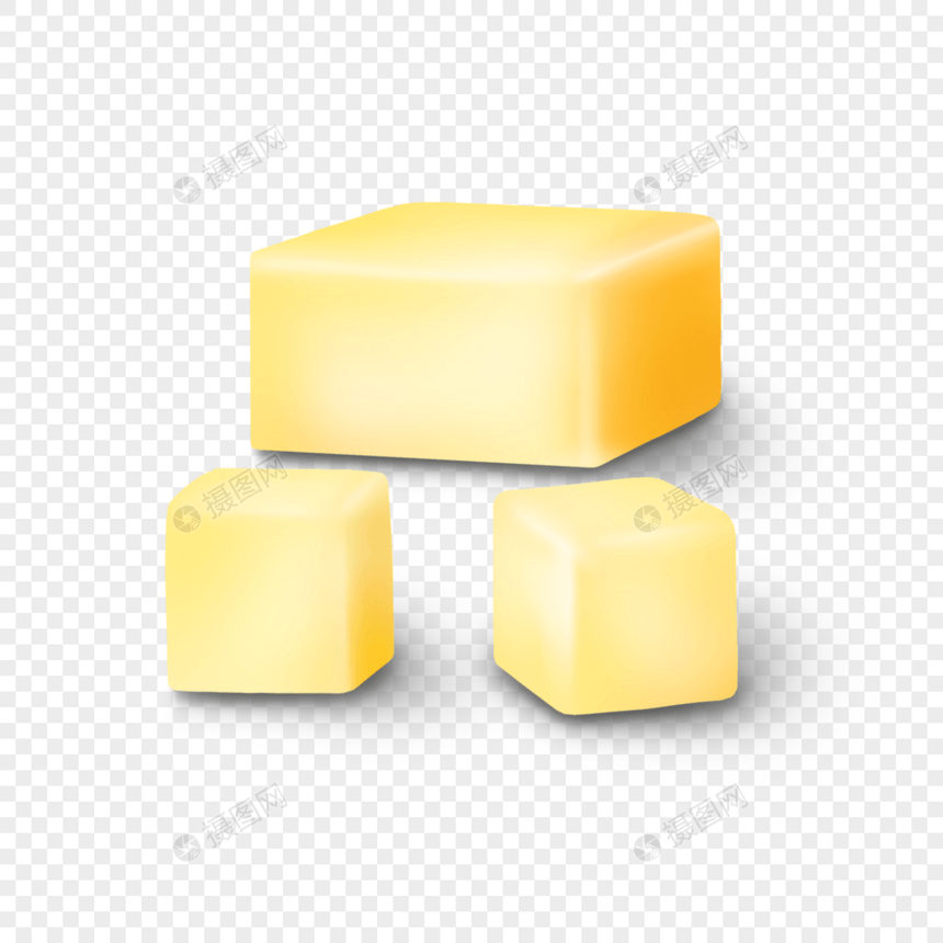 黄油固态油脂写实块状黄色调味品图片