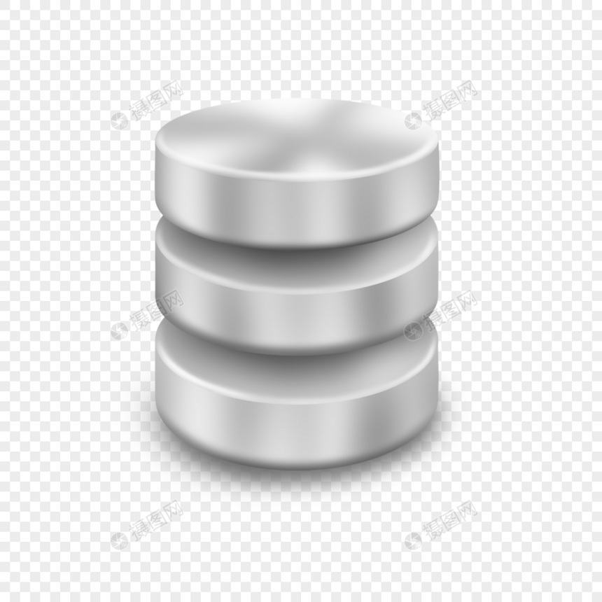 服务器数据库写实风格灰色金属圆形图片