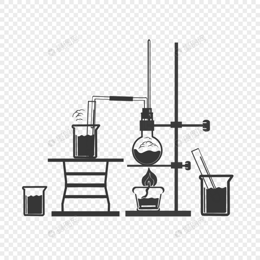 化学实验流程教育仪器黑色图片