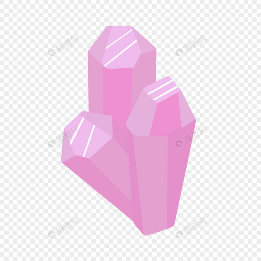 水晶长锥原石卡通图案紫色图片