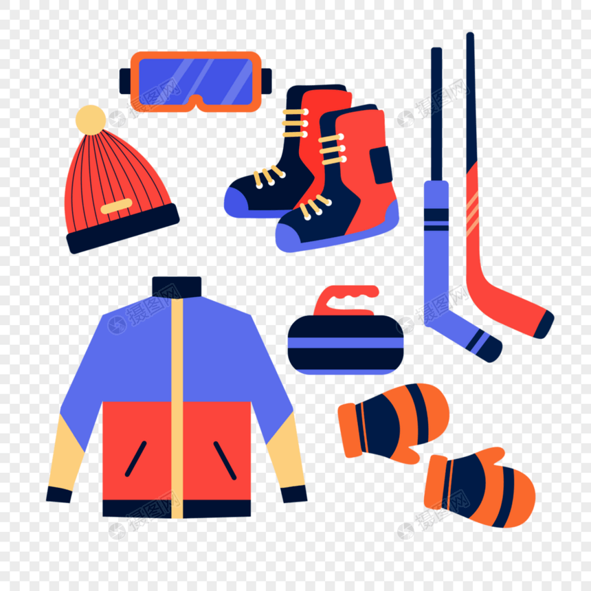 滑雪用品红蓝风格防护用具图片