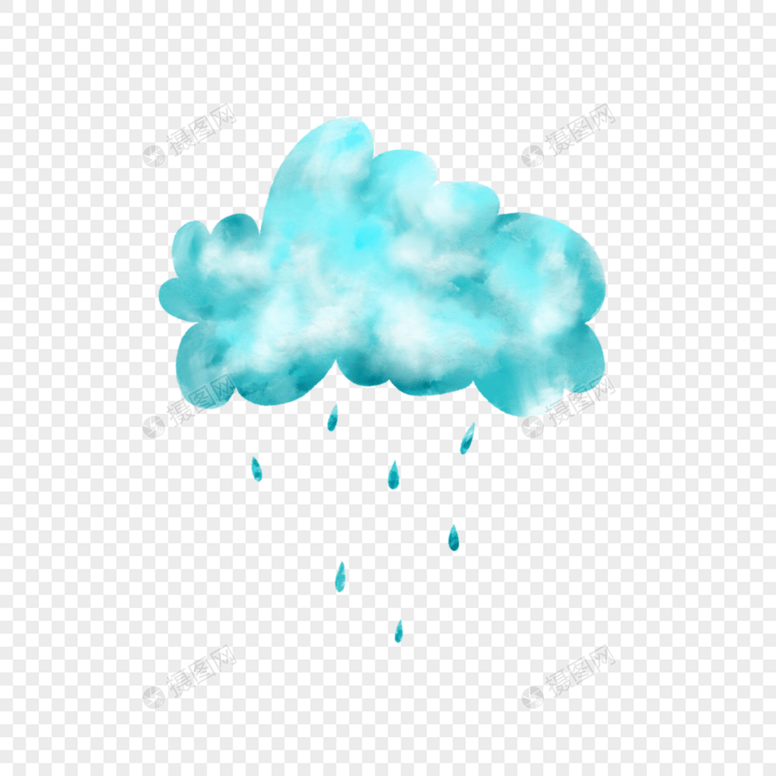 云朵气候水彩风格图片