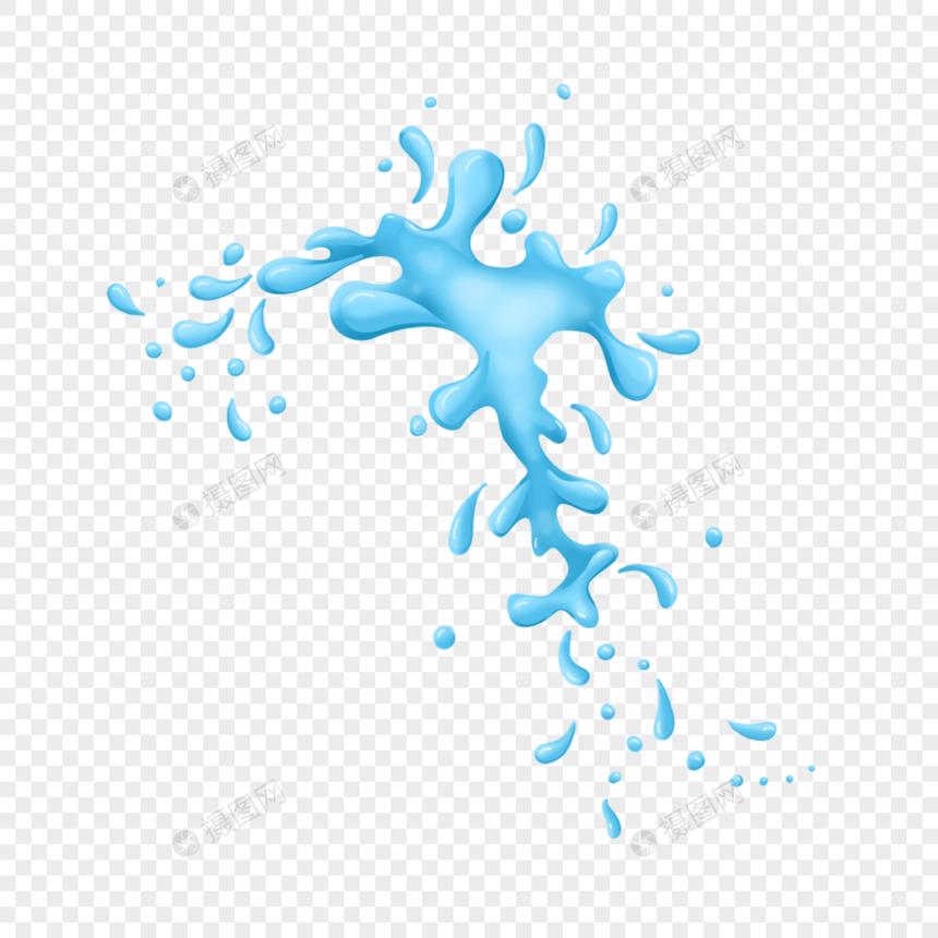 液体水溅飞溅水花抽象水彩图片