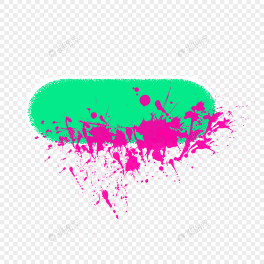油漆几何形状绿紫色抽象涂鸦图片