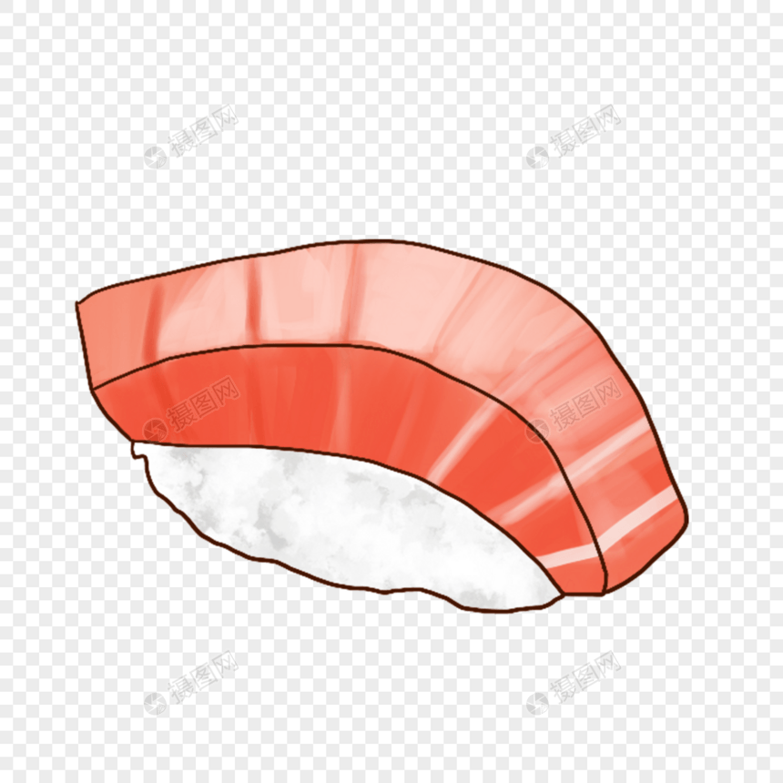 一枚红色虾仁寿司图片