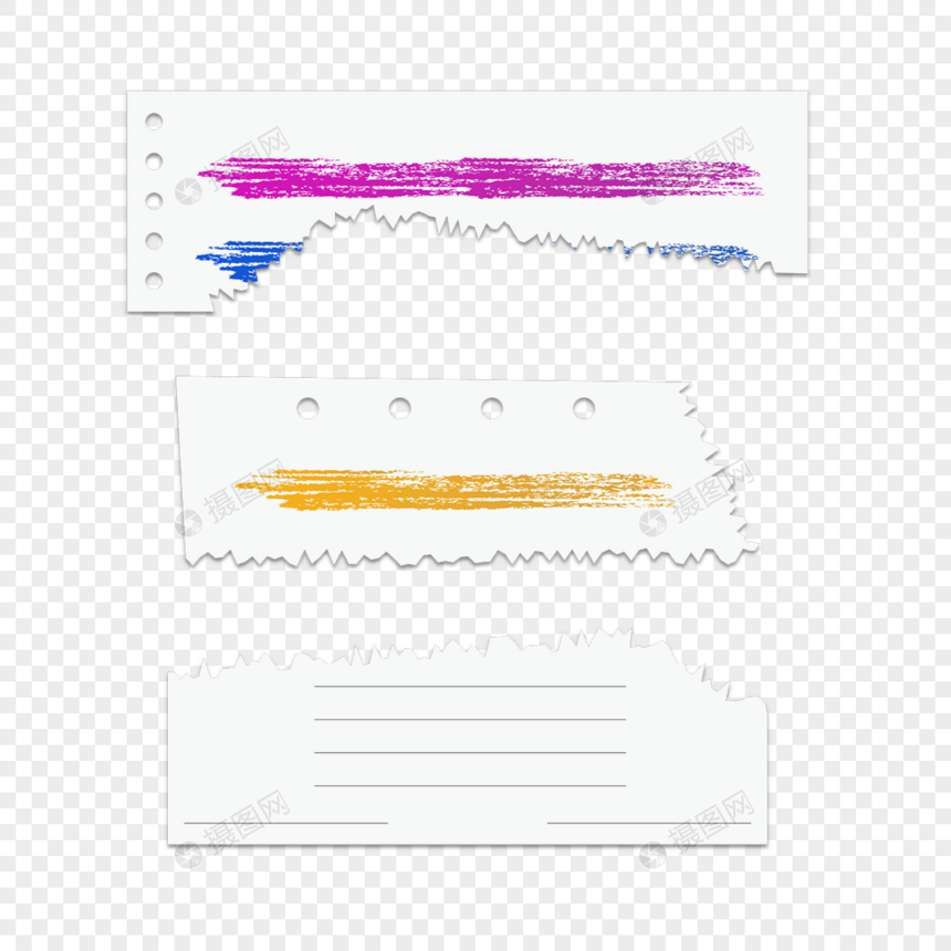 撕碎的纸便条纸文本框合集图片
