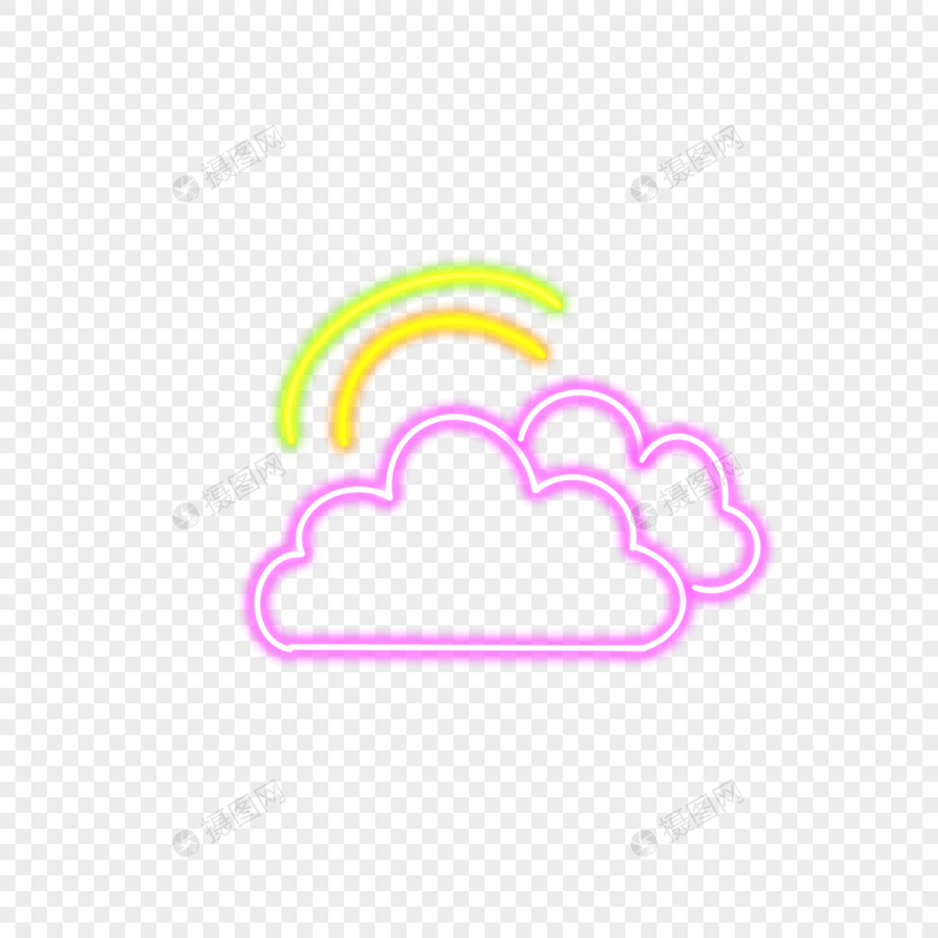 彩虹多云天气霓虹图片