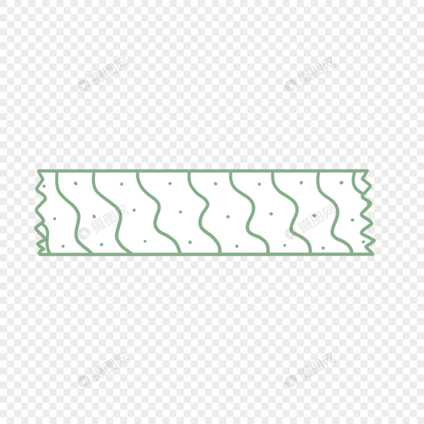 绿色点线花纹卡通胶带贴纸图片