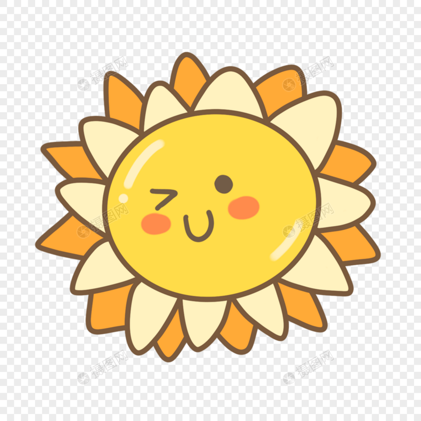 双层花朵造型卡通可爱太阳图片