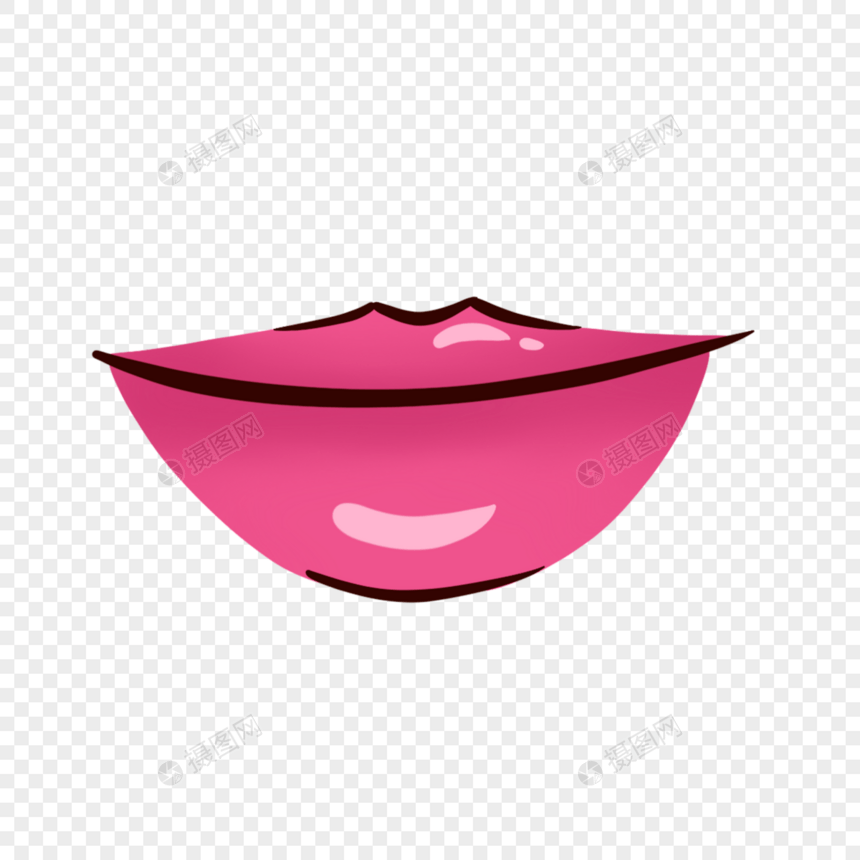 粉红色可爱感嘴唇印图片