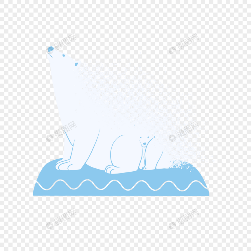 扁平消散北极熊图片