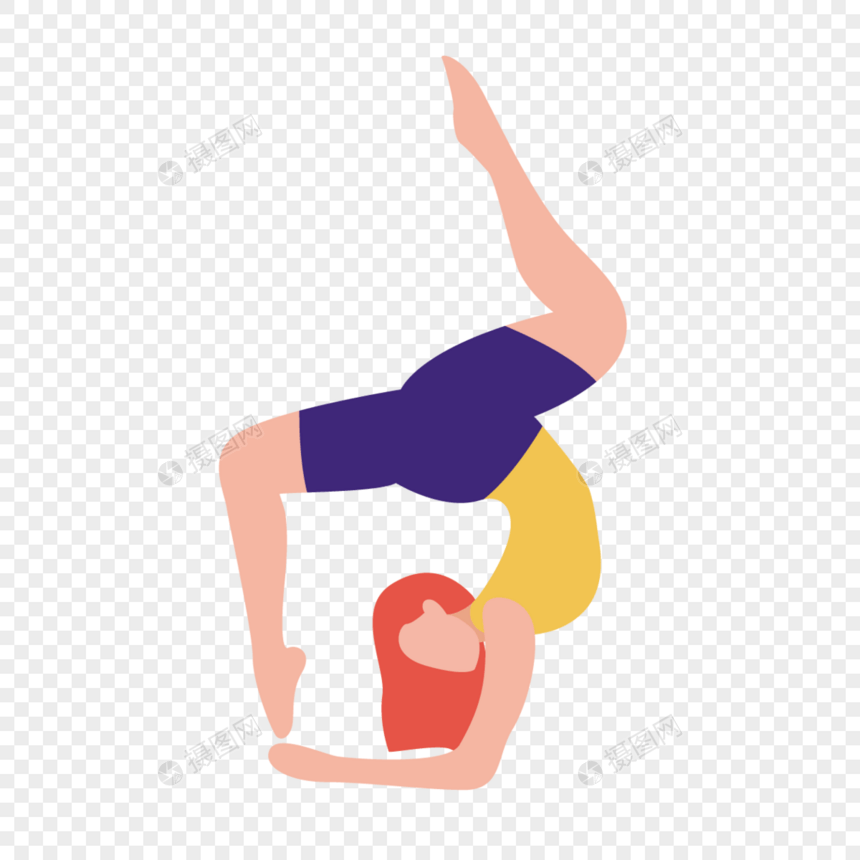 女士瑜伽动作向前弯腰图片