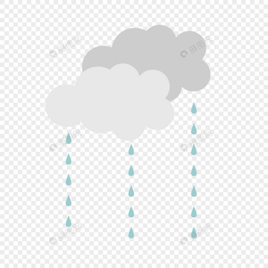 可爱天气图标卡通下雨的乌云图片
