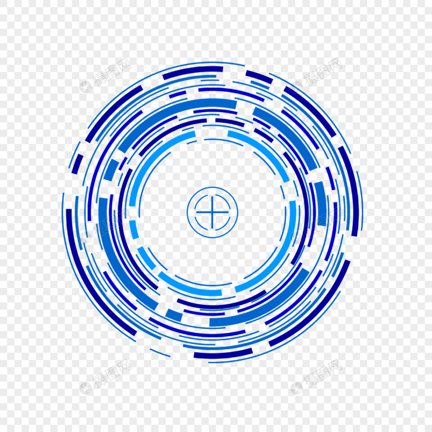 蓝色圆形科技边框图片