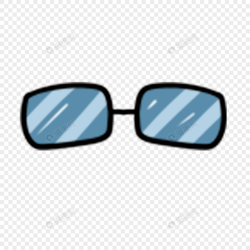 蓝色卡通眼镜装饰剪贴画图片