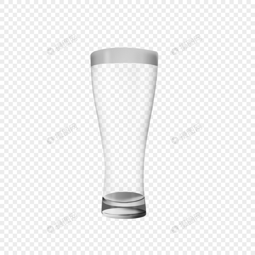 细长形状的透明玻璃杯图片