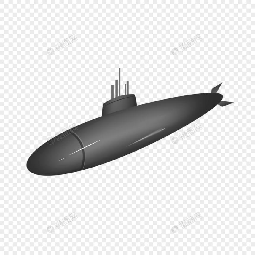 简约军事潜水艇潜水工具平面剪贴画图片