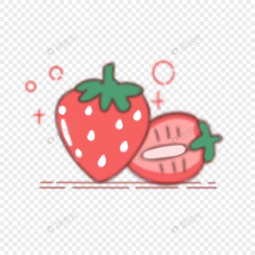 红色草莓夏季卡通剪贴画图片