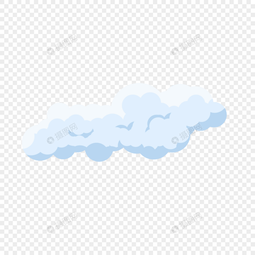 手绘白色可爱卡通云朵剪贴画图片