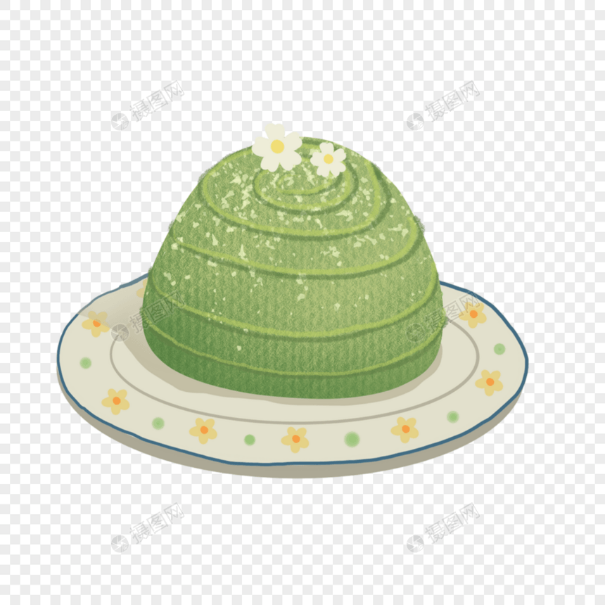 螺旋形状抹茶蛋糕图片