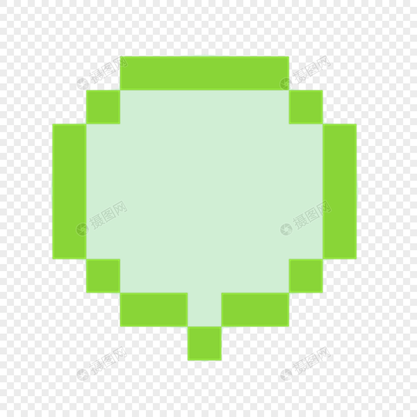 绿色边框像素艺术文本框彩色对话框图片